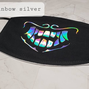 K/DA Akali inspired Mouth Face Mask | Black Rave Costume Mask Adjustable Ear Strap Nosewire Filter Slot