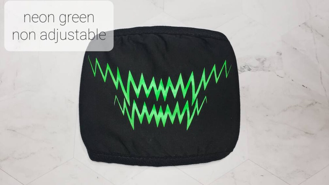 Zig Zag Teeth Mouth Face Mask Etsy