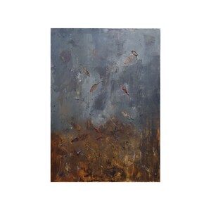 Nordic I [acrílico + flores secas sobre panel de cartón alveolar] - pintura abstracta