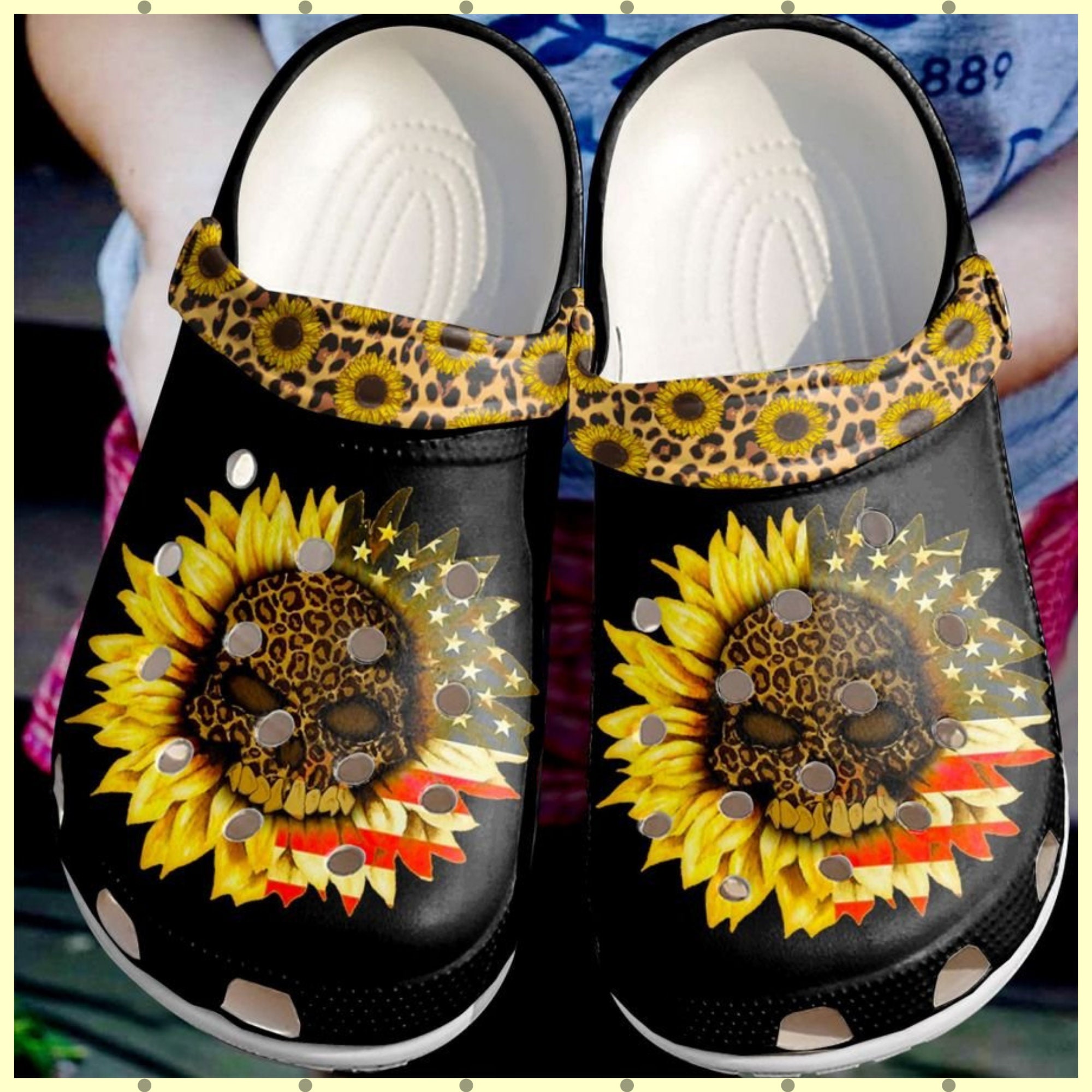 Skull Sunflower Crocs Clog Comfortable For Mens And Womens | Etsy