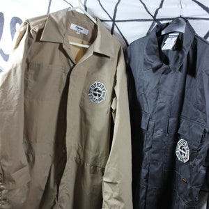 Lost cosplay Dharma initiative boilersuit unisex, swan station, tv series fan inspired, the hatch, costume in khaki beige & grey jumpsuit
