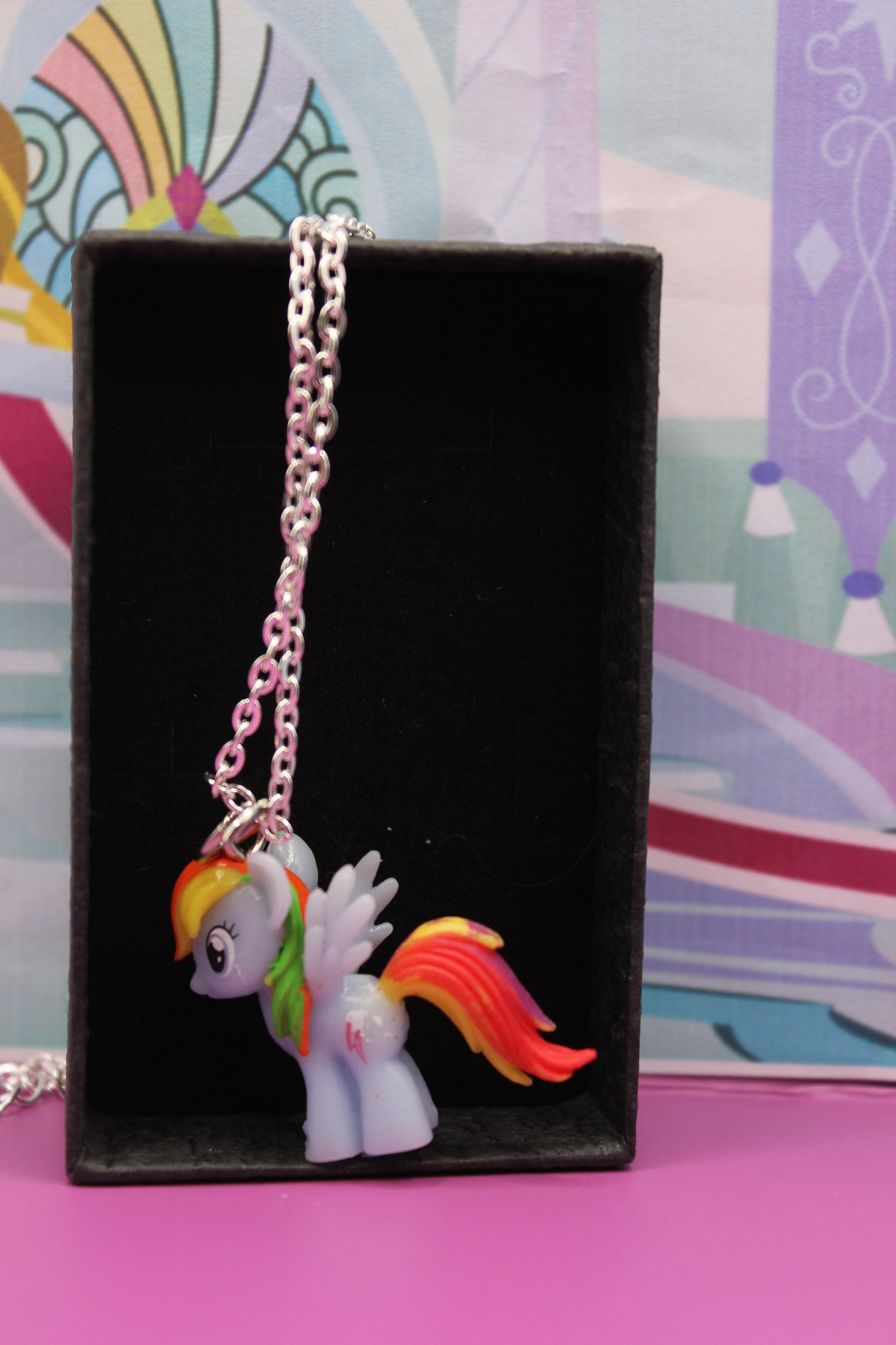 Upcycled My Little Pony Necklace: Derpy Hooves, Rainbow Dash, Starlight Glimmer
