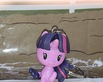 MLP G4 upcycled Cutie Mark keyring bag charm. Princess Luna, Sunset Shimmer, Starlight Glimmer, Applejack Sea, damaged Twilight Sparkle Sea
