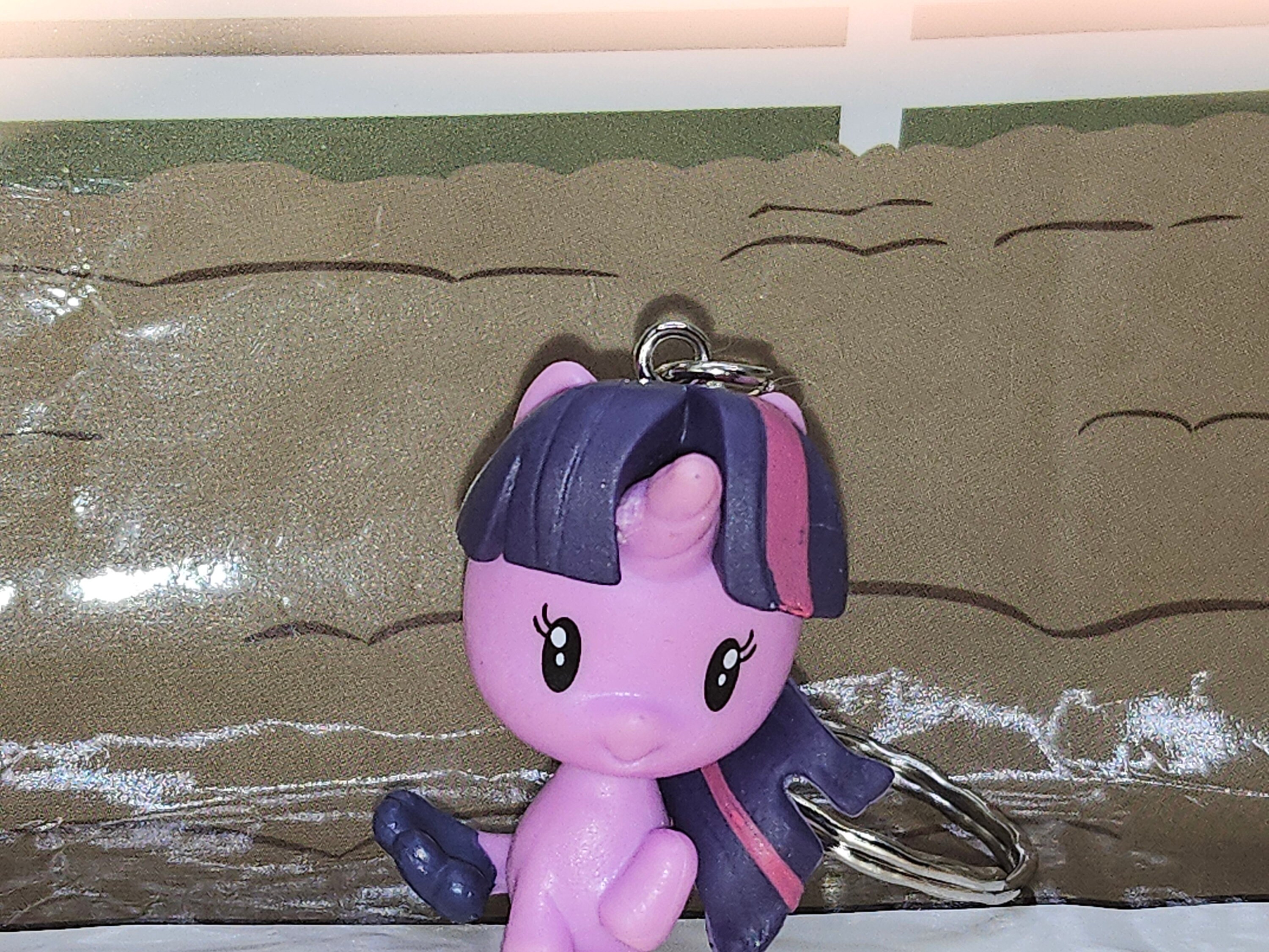 MLP G4 Upcycled Cutie Mark Keyring Bag Charm. Princess Luna