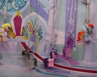 MLP G4 Squishy Pop My little pony upcycled to necklaces with short chains. Derpy Hooves, Octavia Melody clear Rainbow Dash Starlight Glimmer