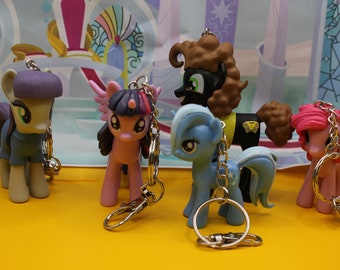 My Little Pony Upcycled Keyring: Twilight Sparkle, Maud Pie, Trixie
