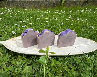 Lavender Song alkanet root  Naturseife aus Bio-Ölen und ÄÖ mit Lavendelwasser