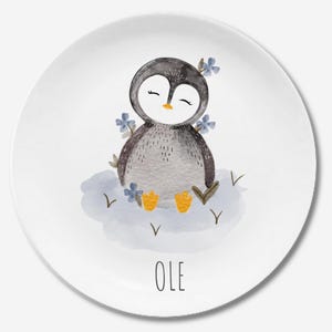 Kinderteller mit Namen, personalisiert,  Name,  Taufgeschenk,  Geschenk,  erster Geburtstag, Kindergeschirr, Reh, Taufe Mädchen, Waldtiere