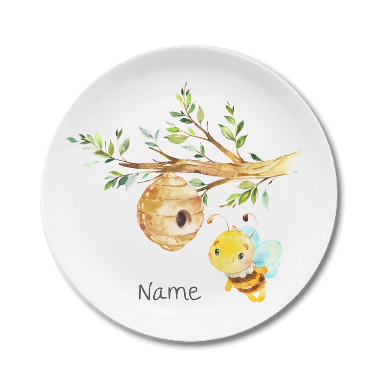 Children's tableware children's plate with name gift birth or baptism, godchild gift toddler, children's tableware personalized image 5