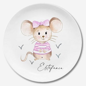 Children's tableware children's plate with name baptism melamine tableware with name baptism gift godchild bunny children's plate