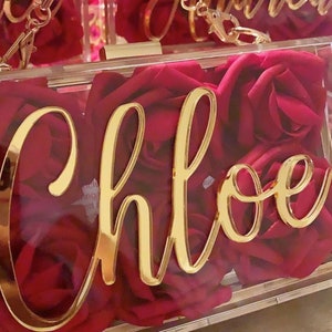 Personalized acrylic clutch, Clear Purse, Clear Clutch, Bridesmaid Clutch, gift for her, gifts, Evening Bag, Custom Clutch