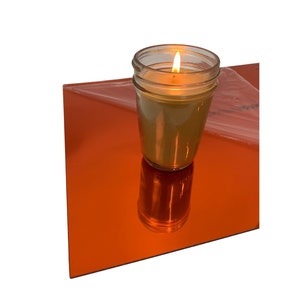 Delightful Details Mirror Burnt Orange Acrylic Sheet, 12"x20" 1/8 Thick. Ideal For Glowforge users