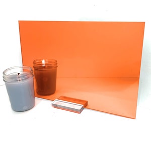 Delightful Details Mirror Orange Acrylic Sheet, 12"x20" 1/8 Thick. Ideal For laser users