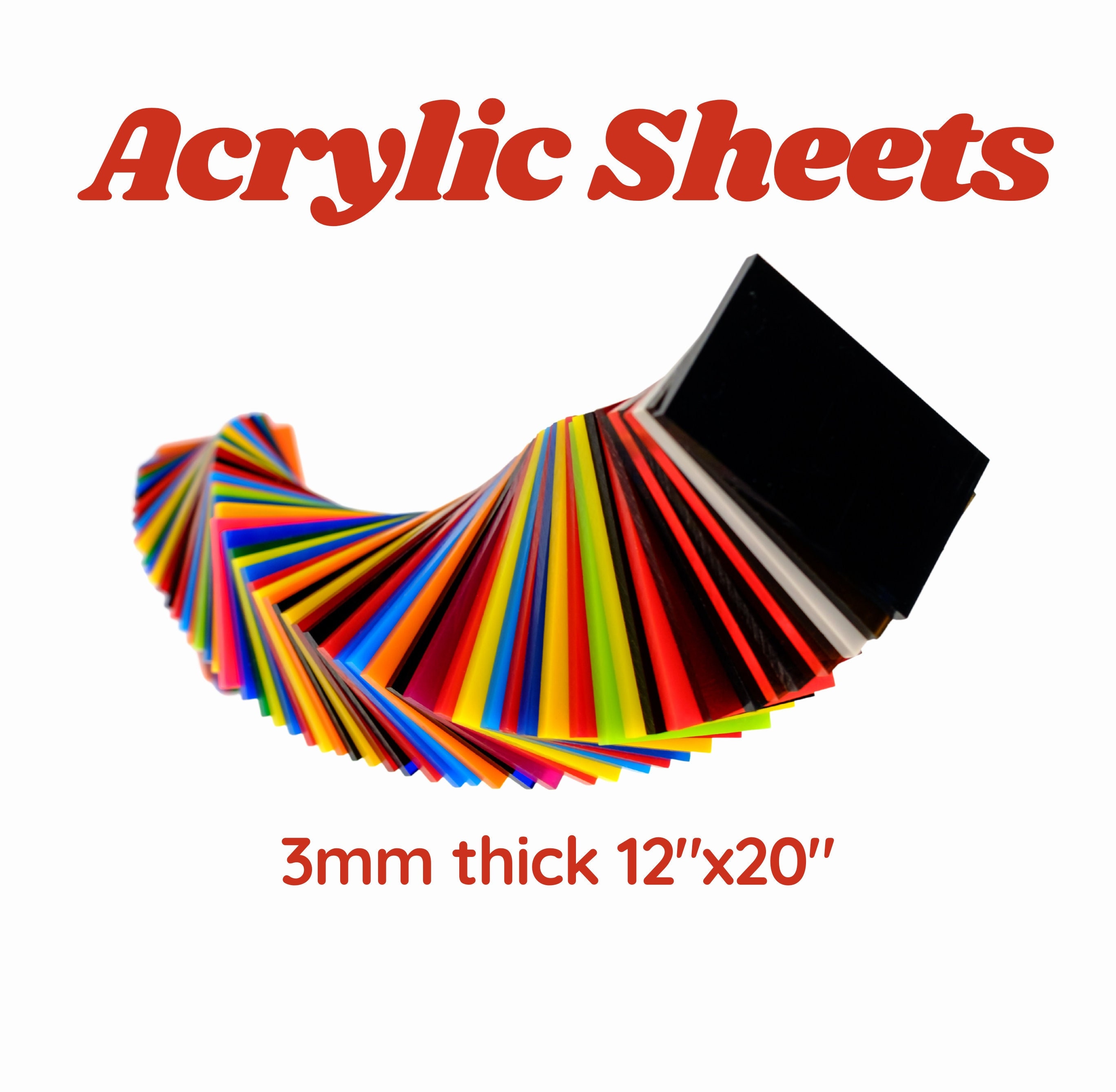 Produktbild von 8er-Set A4 Acrylplatten Farbig & Transparent – 2 Mm Stark, Für Laser, Gravur, Basteln & DIY, Bruchsicher & Vielseitig