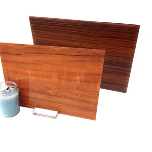 Hoja acrílica de grano de madera, SET de 2, 12"x20" 3 mm de espesor, hoja de grano de madera clara y oscura, lista para Glowforge