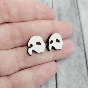 Phantom of the Opera Stud Earrings | Broadway | West End | Musical | Romance | Mask | Post | Stud Earrings | Wood Earrings | Stainless Steel