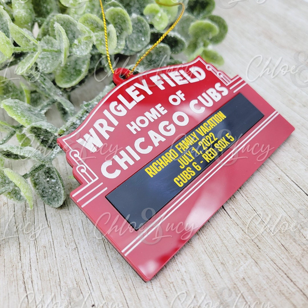 Chicago Cubs Personalized Wrigley Field Marquee Sign Christmas Ornament