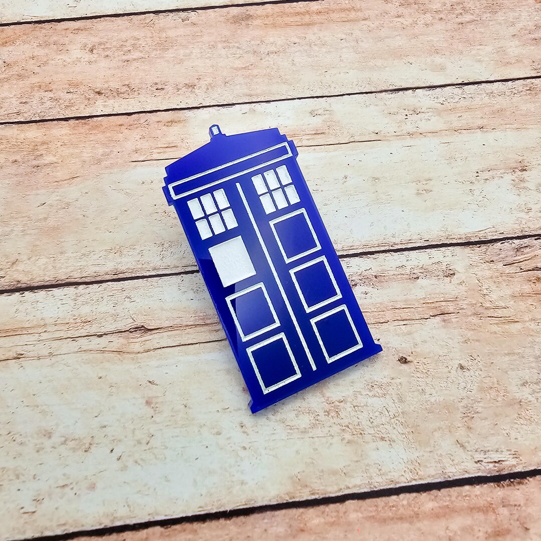 TARDIS Inspired Blue Acrylic Police Box Pin, Doctor Who Sci Fi Brooch ...