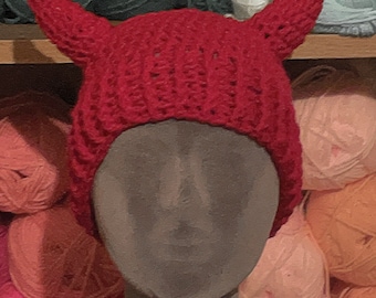 Crochet Horned beanies (colour customisable)