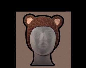 Crochet bear beanie (colour customisable)