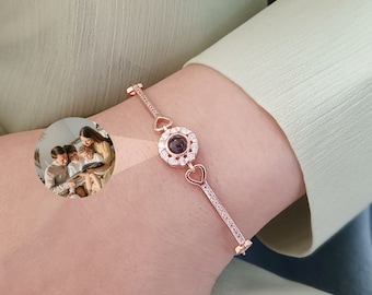 Projection Bracelet • Personalized Photo Projection Bracelet • Custom Photo Bracelet • Memorial Picture Jewelry • Gift For Her