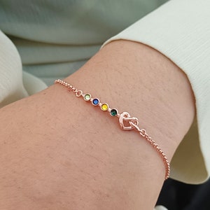 Family Birthstone Bracelet, Multiple Birthstone Bracelet, Mothers Bracelet with Kids Birthstone, Grandma Gift, Gift for Mom