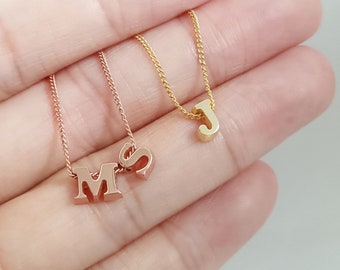 Letter Necklace, Personalised Initial Necklace, Sterling Silver Letter Pendant, Dainty Minimalist Letter Jewellery, Birthday Valentines Gift