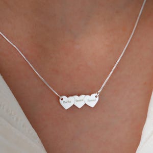 Multiple Name Necklace, Family Name Necklace, Heart Necklace with Names, Kids Name Necklace, Gift for Her, Christmas Gift for Mom