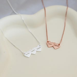 Custom Family Name Necklace, Personalized Heart Multiple Name Necklace, Kids Name Necklace, Gift for Mom, Christmas Gift for Her