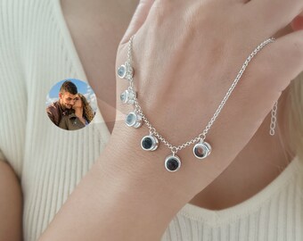 Personalized Bubbles Projection Photo Bracelet • Multiple Photo Projection Jewelry • Memorial Picture Inside • Christmas Gift for Her