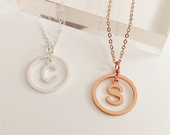 Personalized Initial Necklace, Letter Necklace, Bridesmaid Gift, Sterling Silver Initial Necklace, Gift for Mom, Gift for her