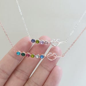Benutzerdefinierte Birthstone Halskette, Familie Birthstone Halskette, Herz Birthstone Anhänger, Mütter Halskette, Geschenk für Sie, Weihnachtsgeschenke