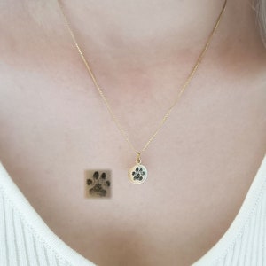 Custom Paw Print Necklace, Dog Paw Necklace, Actual Pet Paw Print Necklace, Pet Memorial Jewelry, Pet Name Pendant, Cat Paw, Pet Loss Gift