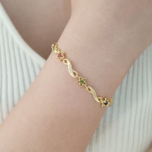 Personalized Birthstone Bracelet, Birthstone Name Jewelry, Family Name Bracelet, Mom Bracelet, Birthday Gift,Mothers Day Gift ,Gift for Her