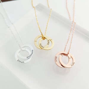 Interlocking circle 2024 necklace engraved
