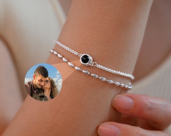 Photo Projection Bracelet, Personalized Memorial Photo Bracelet, Picture Inside Jewelry, Christmas Gift for Her, Best Friend Gift