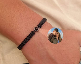 Personalized Photo Bracelet, Picture Projection Bracelet, Custom Photo Bracelet for Men, Father's Day Gift, Memorial Gift, Gift for Him