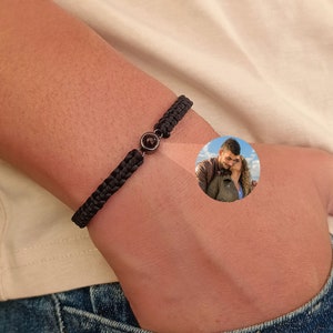Personalized Photo Bracelet, Picture Projection Bracelet, Custom Photo Bracelet for Men, Father&#39;s Day Gift, Memorial Gift, Gift for Him