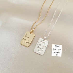 Your Handwriting Tiny Charm Necklace Handwritten Initial Charms Initial  Disc Necklace Children's Names Gift Gift for Mum 