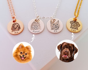 Custom Pet Portrait Necklace,Custom Dog Portrait Necklace,Pet Memorial Necklace,Personalized Gifts for Mom Dog Mom