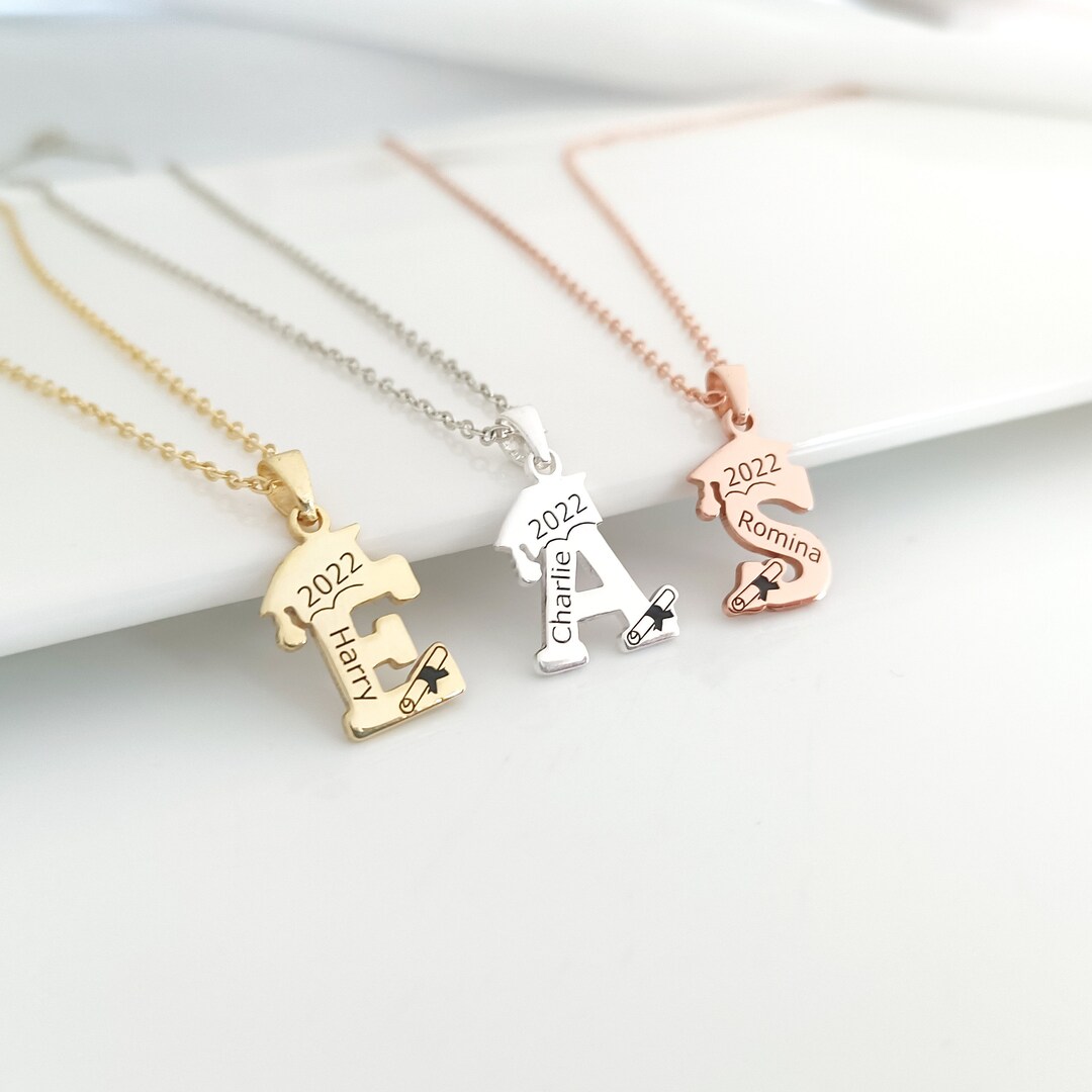 Buy Graduation Necklace• Custom Bachelor Cap Name Necklace • Personalized  Name Necklace•graduation Jewellery•2022 Graduation Gift Online in India 