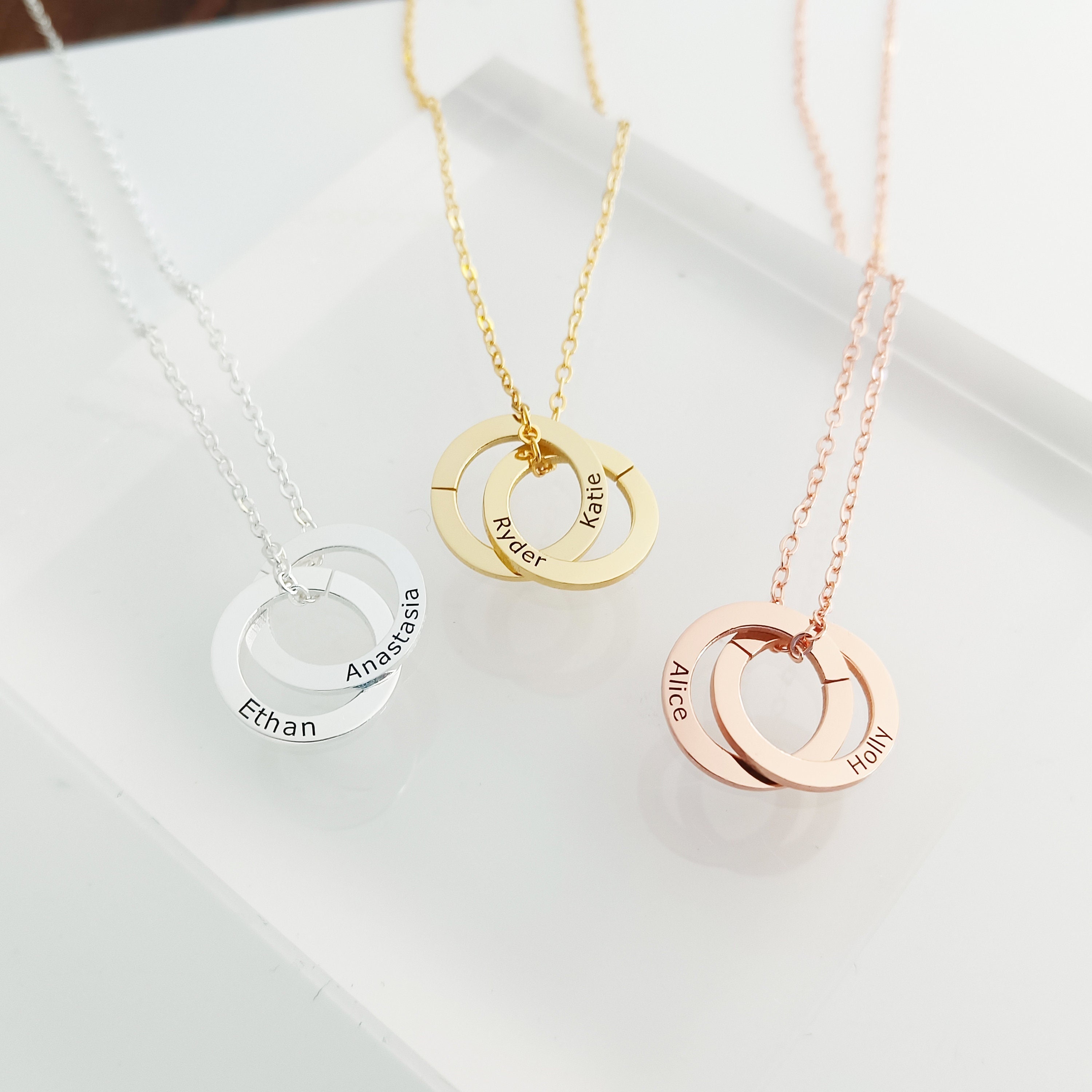 Customized Stainless Steel Circle Necklaces for Women Personalized Name Pendant  Necklace Jewelry Valentine's Day Birthday Gift