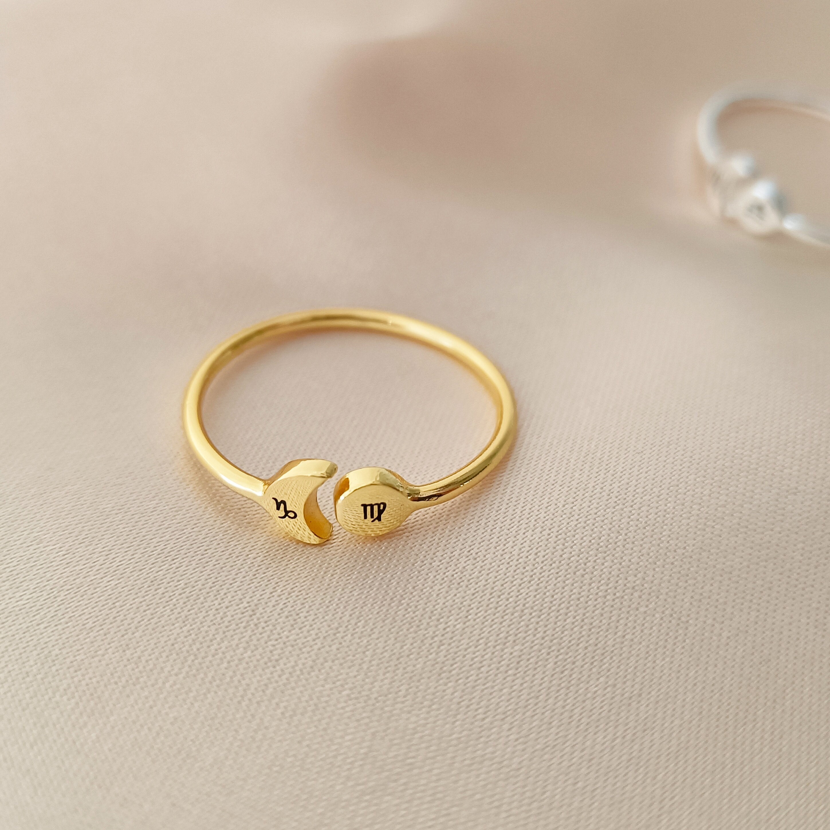 925 Silver Sustom Zodiac Constellation Ring•Custom Ring•Sun and Moon ring•Zodiac ring•Night and Day Ring•Couple ring