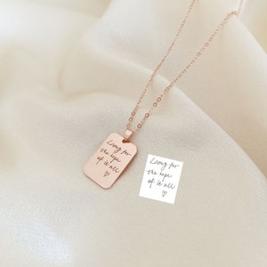 Actual Handwriting Necklace, Personalised Signature Necklace, Engraved Handwriting Message Jewellery, Memorial Gift image 5