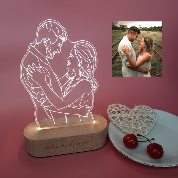 Custom 3D Photo Lamp · Personalized Photo Lamp · Engraving Photo Night Light · Gift for Her · Mothers Day Gift · Christmas Gifts