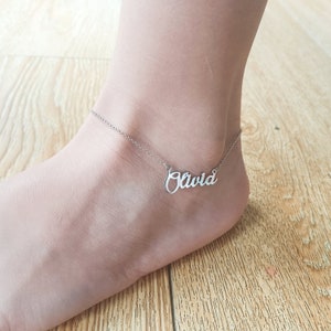 Custom Name Anklet• Custom Silver Anklet•Name Anklet •Exclusive Personalized Name Anklet•Birthday Gift•Mothers Day Gift