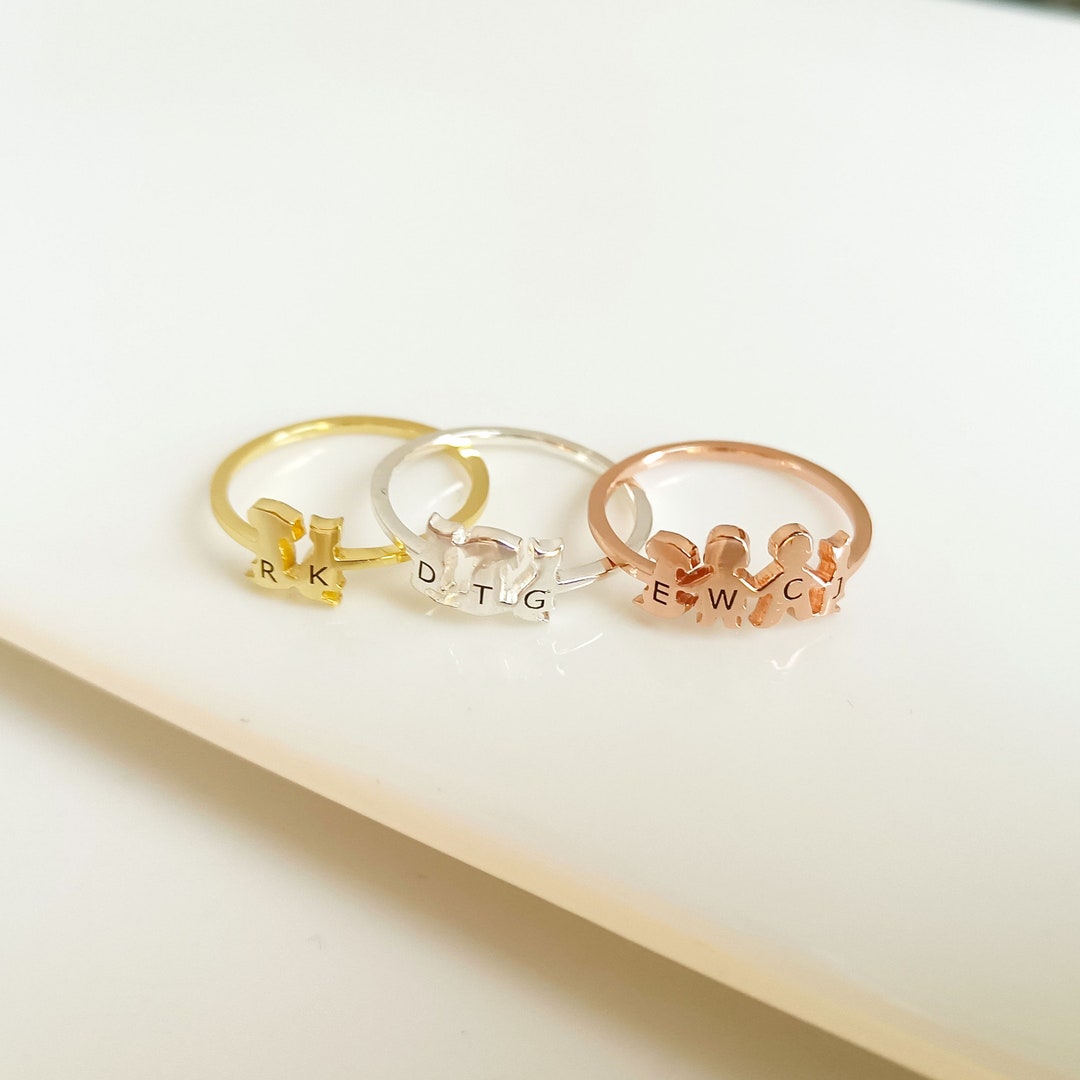 Personalized Pet Ring•custom Family Animal Jewelry•personalized Letter ...