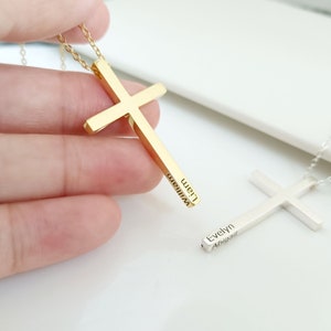Custom Cross Necklace•Gold Cross Necklace•Religious Pendants•Cuban Chain Necklace for Man•Name Necklace•Christian Gifts• Gift for him/her