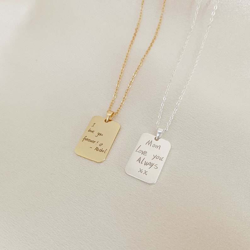 Actual Handwriting Necklace, Personalised Signature Necklace, Engraved Handwriting Message Jewellery, Memorial Gift image 6