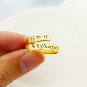 Personalized Name Ring • Double Name Ring • Minimalist Ring • Gift for Her • Initial Ring